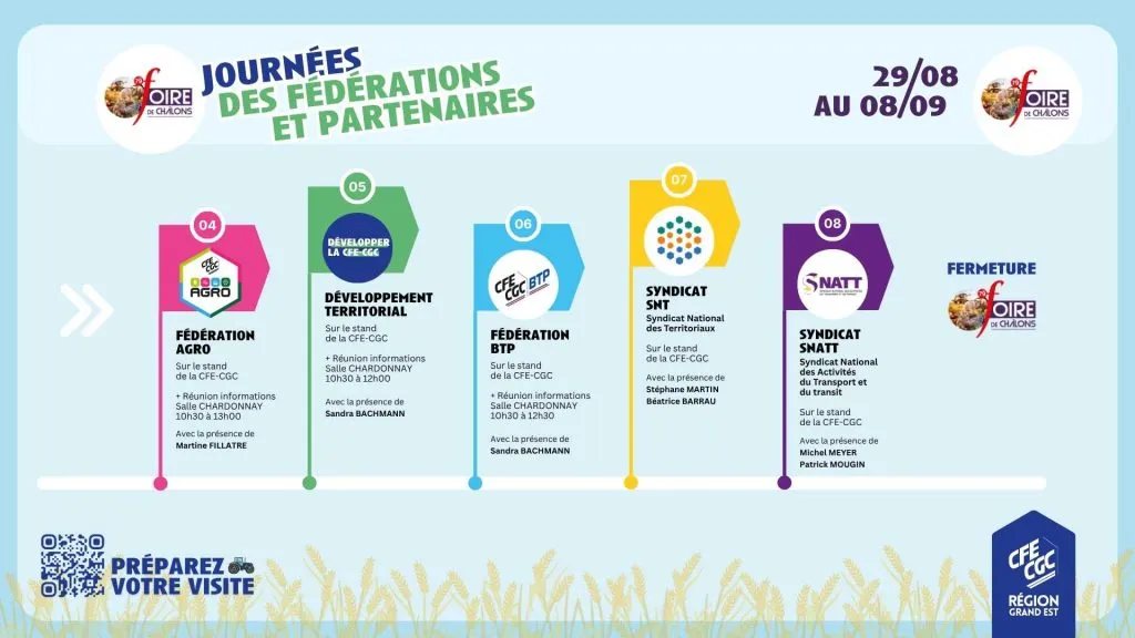 Planning foire de CHALONS - Stand CFE-CGC Grand Est