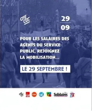 grève fonction publique 29 septembre 2026